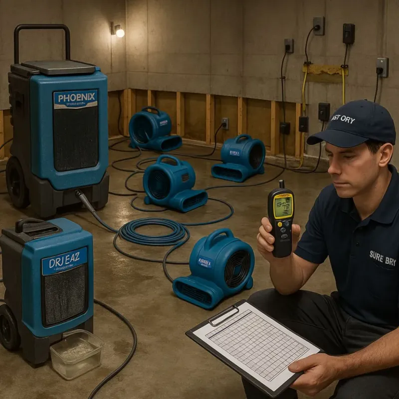 Structural Drying and Dehumidification process in Kalida, OH